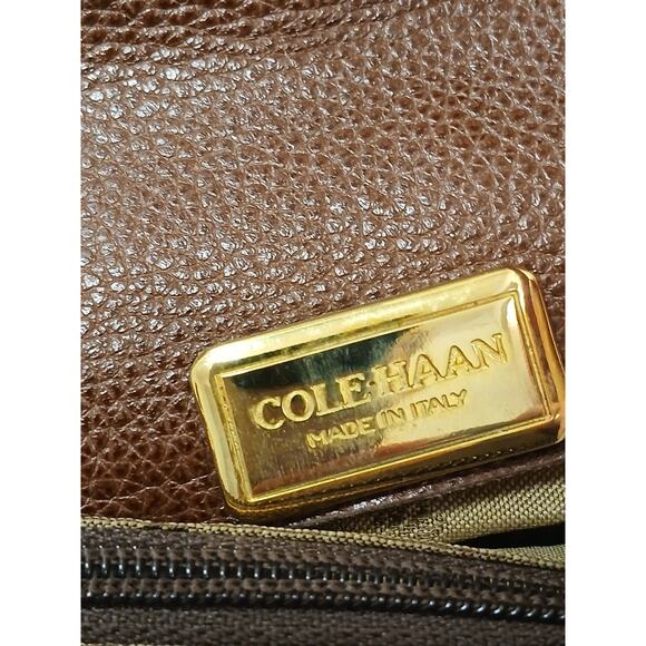 Vintage Cole Haan Long Rectangular Pebble Leather Satchel Bag 10x8 Quiet Luxury - Picture 10 of 16